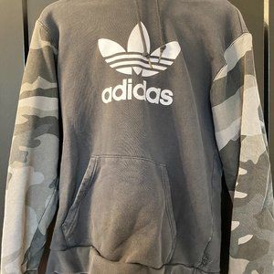 Men's Adidas Gray Camo Hoodie, Size Medium